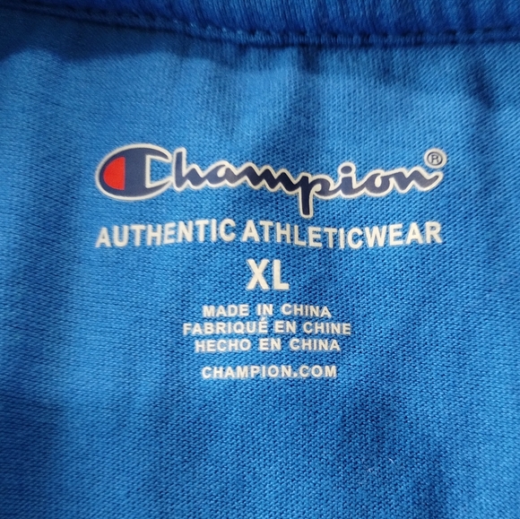 Champion T-Shirt Child Size XL Blue Spell Out Graphic Retro Cotton Short Sleeve - Picture 7 of 7
